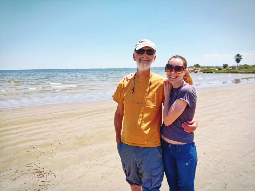 Smiley pose at the beach